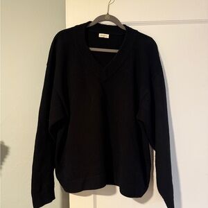 James Street Co Sloane Merino Wool Black Sweater $398 Medium